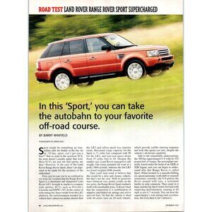2006 Range Rover Sport Supercharged Vintage 4 Page Print Article Not Reprint